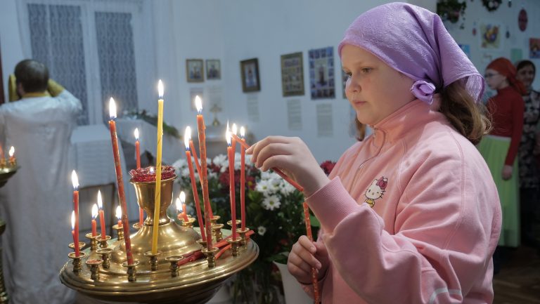 Пасхальная ночь в храме Казанской иконы Божьей Матери