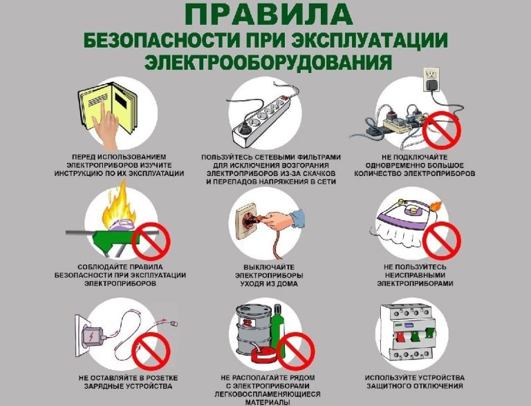 Памятка «Правила безопасной работы с электрооборудованием»